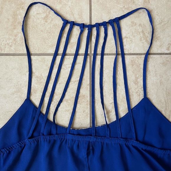 Boho Embroidered Tulip Back Strappy Tank Top - Picture 3 of 5